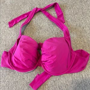 2Bamboo Hot Pink Halter Bikini Top 32-34DD